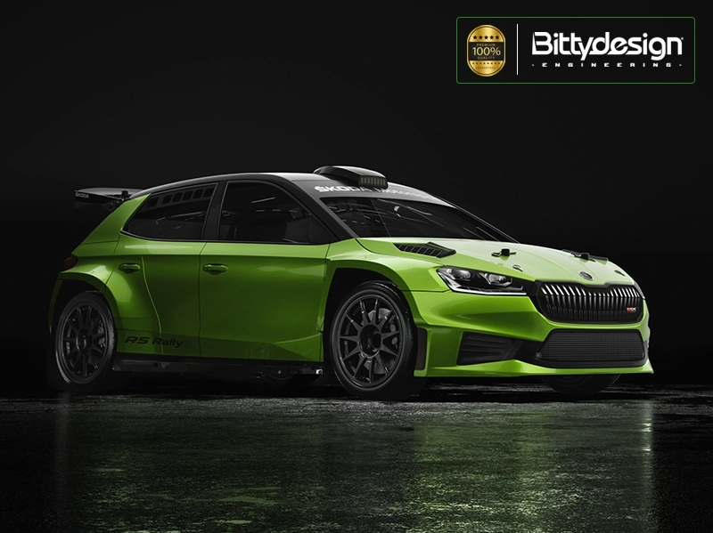 Karoséria číra ŠKODA Fabia RS Rally2 1/10 rally 190 mm, tvrdá 1,2 mm