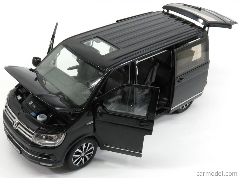Nzg Volkswagen T6 Multivan Highline Minibus 2017 1:18 Black