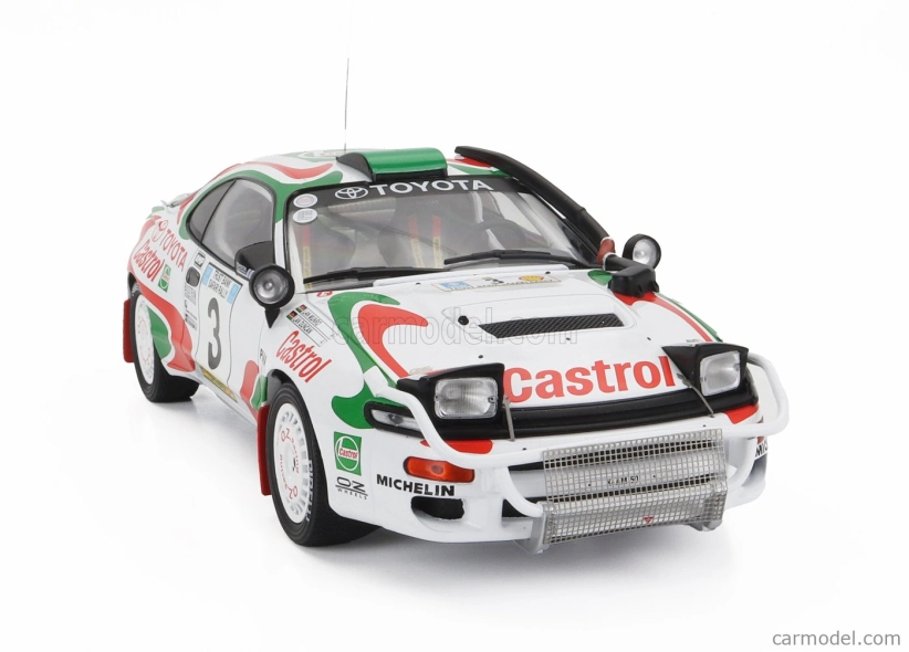 Ixo-models Toyota Celica Gt4 Turbo 4wd St185 Team Castrol N 3 3rd Rally Safari 1993 Ian Duncan - Ian Munro 1:18 Biela červená zelená