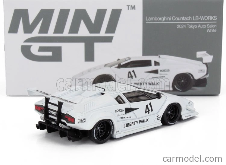 Mini-gt Lamborghini Countach N 41 Jdm Style Lb Works Auto Salon Tokyo Lhd 2024 1:64 Biela