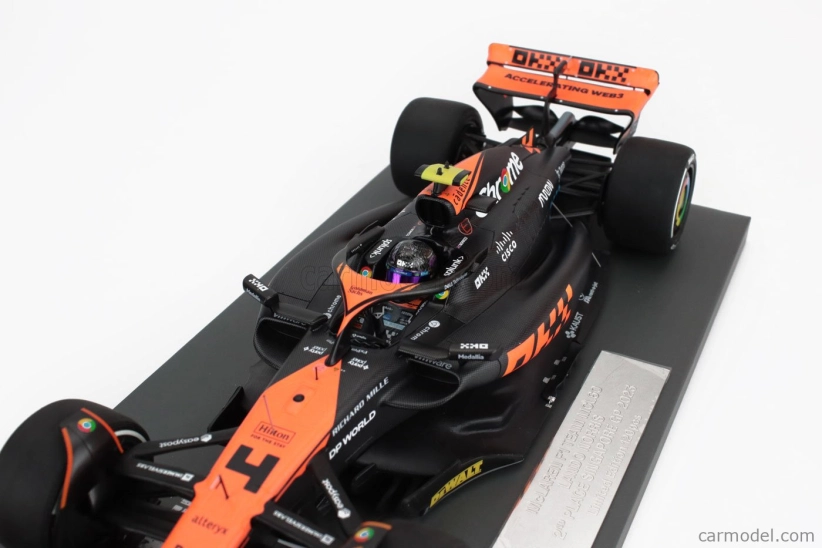 Minichamps Mclaren F1 Mcl60 Team Mclaren N 4 2nd Singapore Gp 2023 Lando Norris 1:18 Orange Blue Black