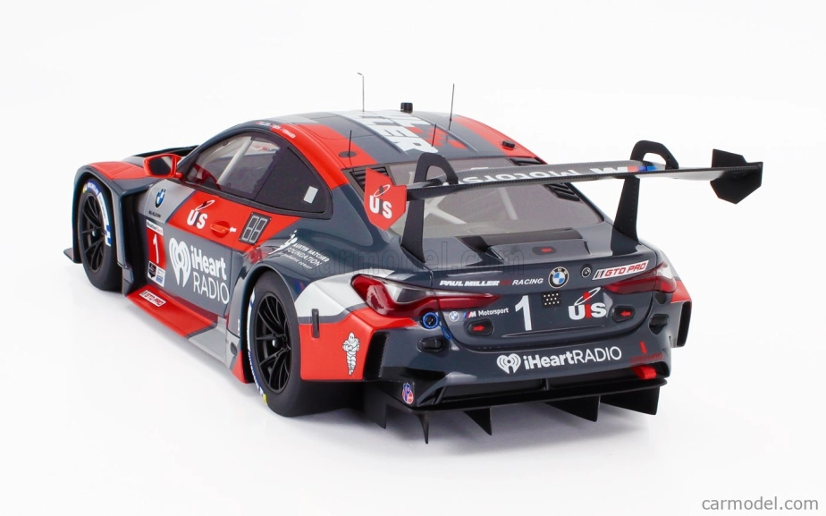 Truescale BMW radu 4 M4 Gt3 Team Paul Miller Racing N 1 12h Sebring 2024 Bryan Sellers - Madison Snow - Neil Verhagen 1:18 Sivá červená