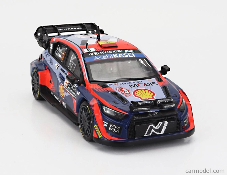 Ixo-models Hyundai I20 N Rally1 Team Shell Mobis Wrt (nočná verzia) N 6 7th Rally Montecarlo 2023 Dani Sordo - Candido Carrera 1:43 2 Tones Blue Red