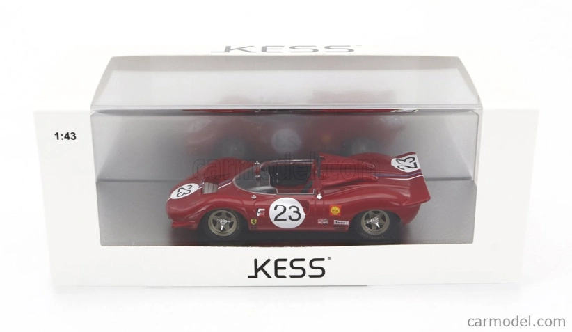 Kess-model Ferrari 350 P4 Spider Can-am S/n0860 N 23 Riverside Race 1967 C.amon 1:43 Red