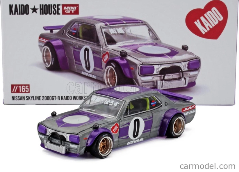 Mini-gt Nissan Skyline Gt-r (kpgc10) N 0 Kaido House Works V1 1969 1:64 striebornofialová