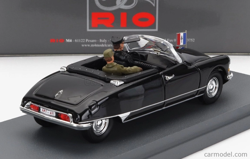 Rio-models Citroen Ds19 Cabriolet Osobný automobil Generál Charles De Gaulle Návšteva Džibuti 1959 1:43 Čierna