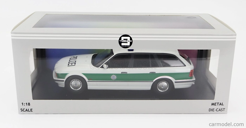 Triple9 BMW 5-series Touring (e34) Sw Station Wagon Polizei 1996 1:18 Bílá Zelená