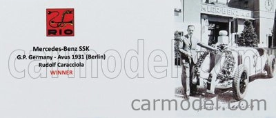 Rio-models Mercedes benz Ssk N 37 Winner Avus 1931 R.caracciola 1:43 Bílá