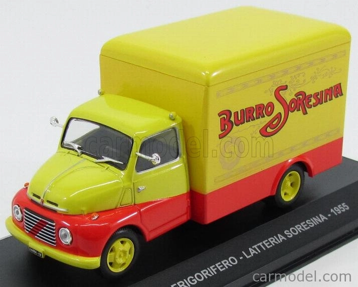 Edicola Fiat 615n Truck Van Frigorifero 1955 - Burro Latteria Soresina 1:43 Žlutá Červená