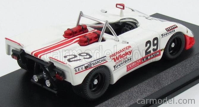 Najlepší model Porsche 908/2 Flunder Team Wicky Racing N 29 24h Le Mans 1971 A.wicky - M.c.olivar 1:43 Biela Červená