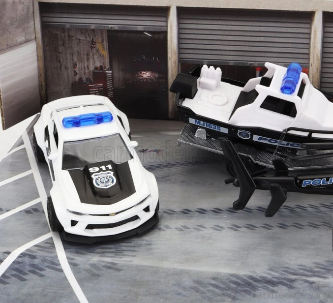 Majorette Chevrolet Set Assortment 5 Cars Police Force Pieces 1:64 Bílá Černá