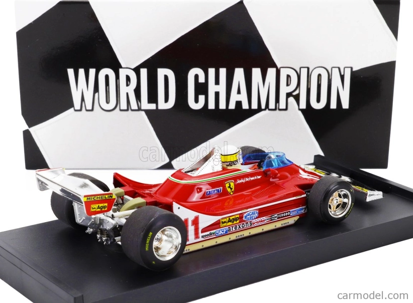 Brumm Ferrari F1 312t4 N 11 World Champion Winner Monza Italy Gp 1979 Jody Scheckter - With Driver Figure 1:43 Red