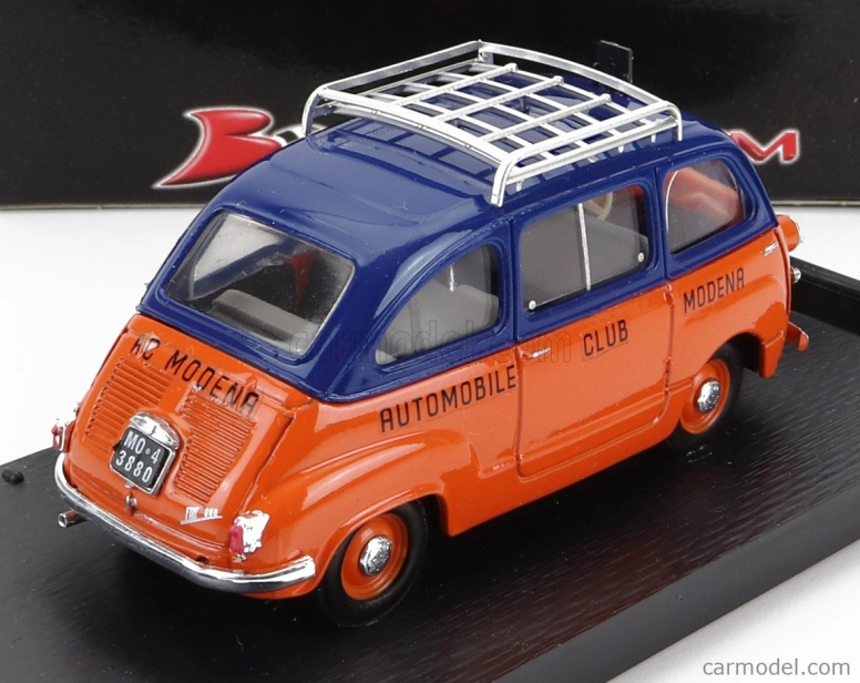 Brumm Fiat 600 Multipla Automobil Club Modena 1956 1:43 oranžová modrá