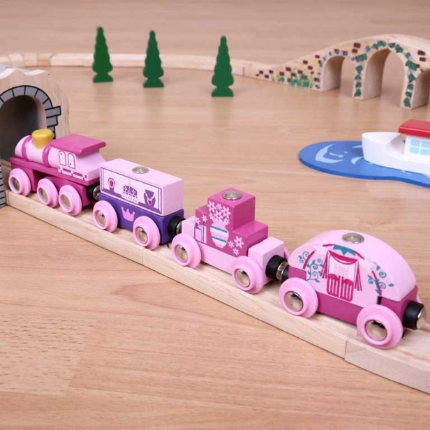 Bigjigs Rail Princess Train + 3 koľaje