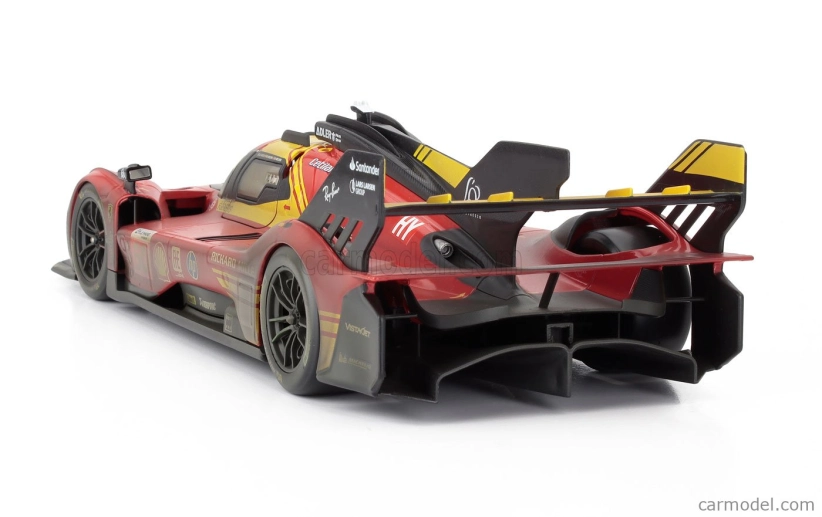 Bburago Ferrari With Showcase - 499p 3.0l Turbo V6 Team Ferrari Af Corse N 50 Winner 24h Le Mans (after Race Version) 2024 Antonio Fuoco - Miguel Molina - Nicklas Nielsen 1:18 Red