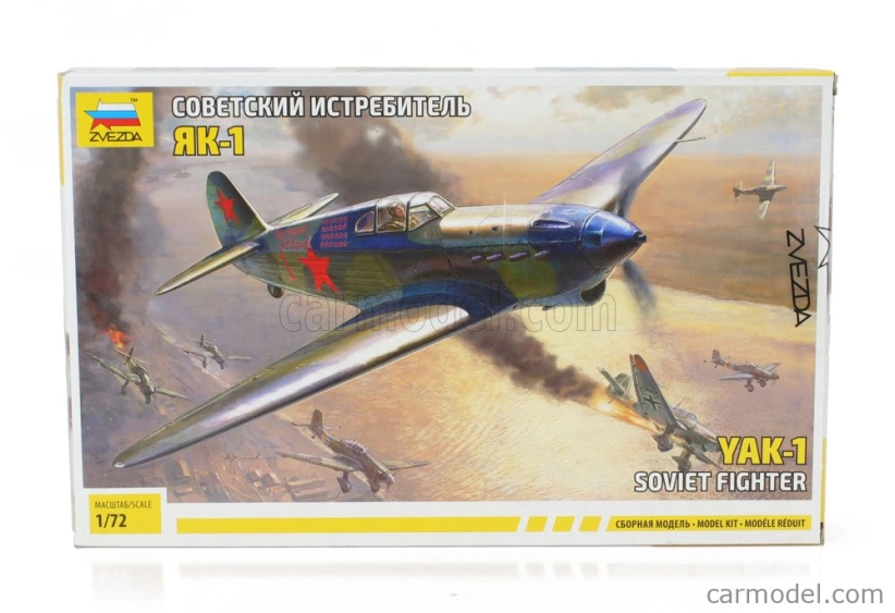 Zvezda Yakovlev Yak-1 Soviet Fighter Airplane Military 1942 1:72 /