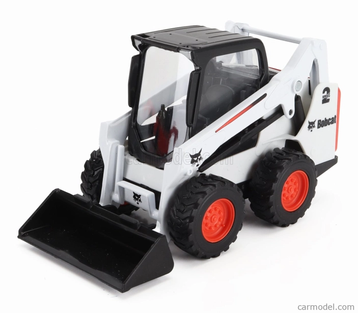 Bburago Mercedes benz Actros 2 Gigaspace Truck Pianale Trasporto Bobcat Ruspa Gommata Front Loader Scraper 2016 1:43 Černá Oranžová