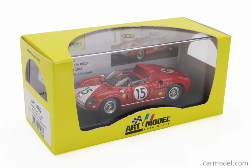 Art-model Ferrari 330p Spider 4.0l V12 Team N.a.r.t. N 15 24h Le Mans 1964 Pedro Rodriguez - Skip Hudson 1:43 červená biela