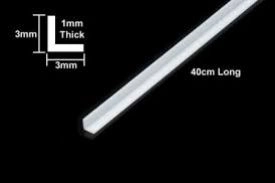 108/70199 Profil Plast 3 mm "L", 40cm, 6ks