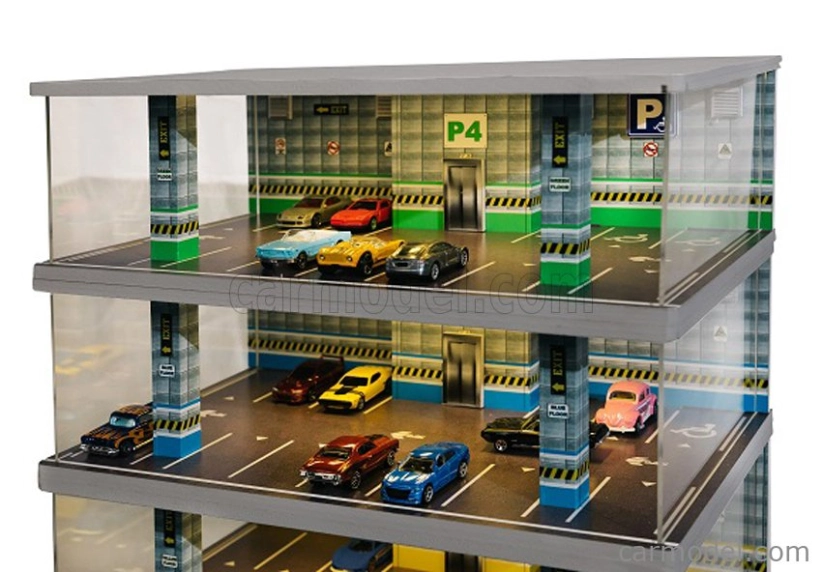Atlantic Vetrina display box Diorama Parcheggio 4 Piani - Parking 4 Floor - Cars Not Included - Lungh.lenght Cm 43.0 X Largh.width Cm 25.0 X Alt.height Cm 56.0 1:64 Různé
