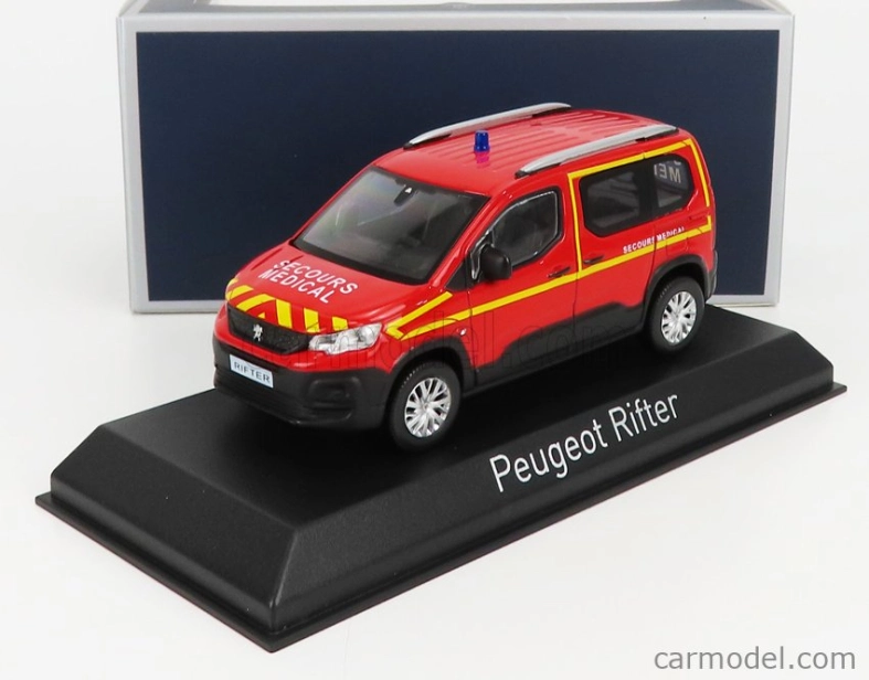 Norev Peugeot Rifter Pompiers Secours Medical 2019 1:43 Červeno-žltá