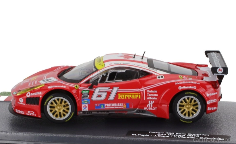 Edicola Ferrari 458 Italia Gt3 4.5l V8 Team Aim Motorsport N 61 24h Daytona 2013 Giancarlo Fisichella - Jeff Segal - Toni Vilander 1:43 Červená Bílá