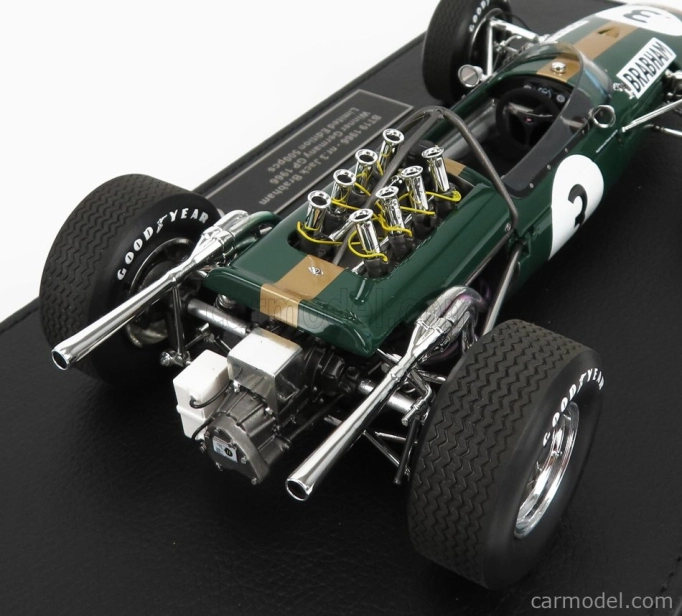 Gp-replika Brabham F1 Bt19 N 3 Winner Germany Gp Jack Brabham 1966 World Champion - Con Vetrina - S vitrínou 1:18 Green Gold
