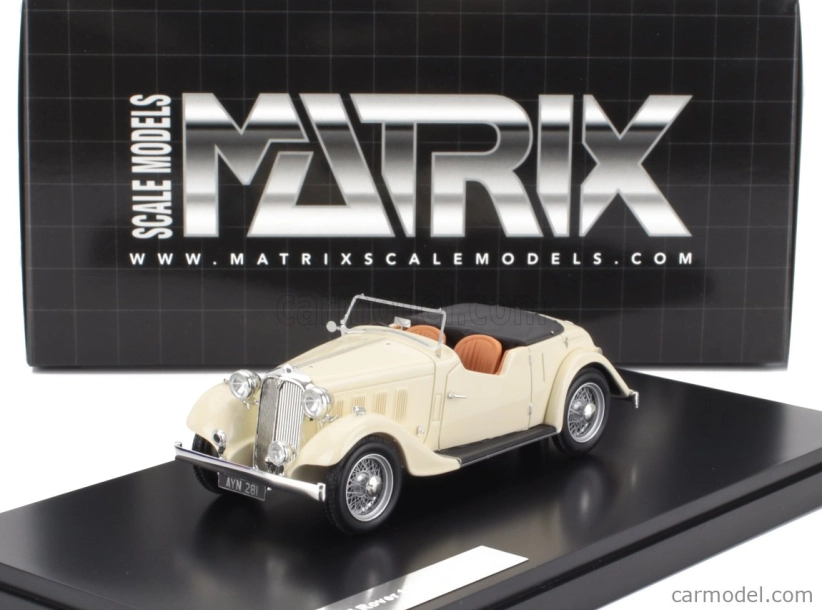 Matrix scale models Rover 12hp (p1) Tourer Cabriolet Open 1934 1:43 Bílá