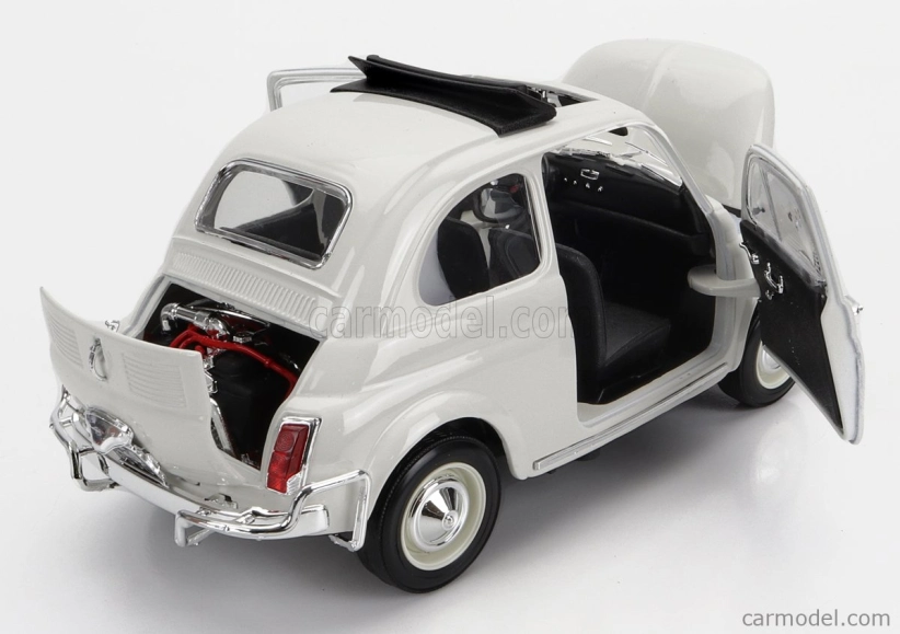 Bburago Fiat 500l Open Roof 1968 1:16 biela