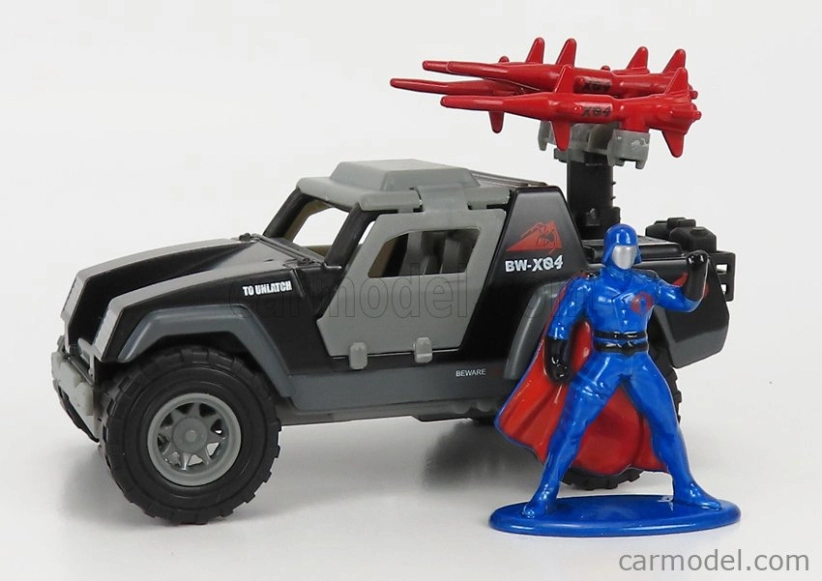 Jada Jeep Commander 1996 With G.i.joe Figure 1:32 Šedá Černá