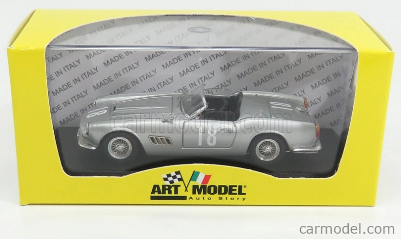 Umelecký model Ferrari 250 California Lwb Spider America Ch.1451 N 18 Winner Nassau Memorial Trophy Race 1959 B.grossman 1:43 Strieborný