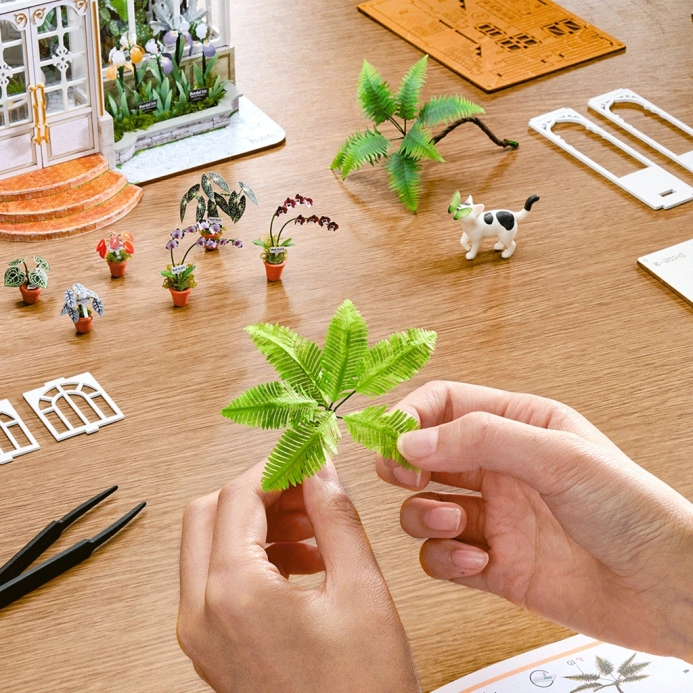 RoboTime 3D skládačka Miniatura domečku Oáza zeleně