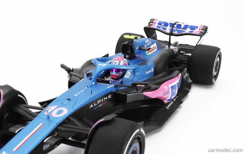 Minichamps Renault F1  A523 Team Bwt Alpine N 10 8th Miami Gp With Pit Board 2023 Pierre Gasly 1:18 Modrá Černá Růžová