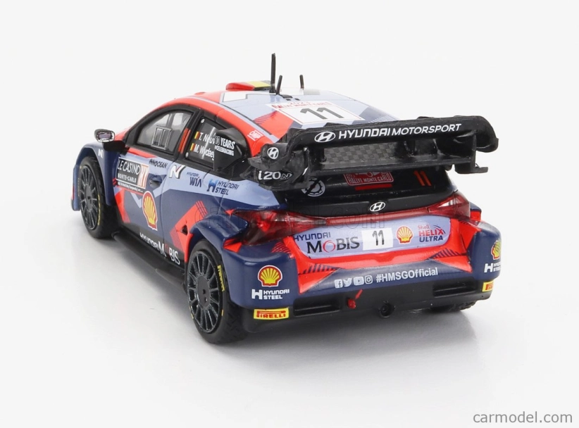Ixo-models Hyundai I20 N Rally1 Team Shell Mobis Wrt N 11 3. Rally Montecarlo 2023 Thierry Neuville - Martijn Wydaeghe 1:43 2 Tones Blue Red