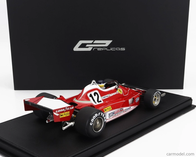 Gp-replicas Ferrari F1  312t2b Team Scuderia Ferrari Spa Sefac N 12 Winner Brazilian Gp (with Pilot Figure) 1977 Carlos Reutemann 1:18 Červená Bílá