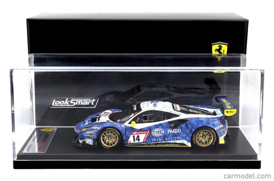 Looksmart Ferrari 488 Gt3 Evo 3.9l Turbo V8 Hella Pagid Racing One Gmbh Team N 14 24h Nurburgring 2022 Jeroen Bleekemolen - Christian Kohlhaas - Nick Foster - Jules Szymkowiak 1:43 Modrá Bílá