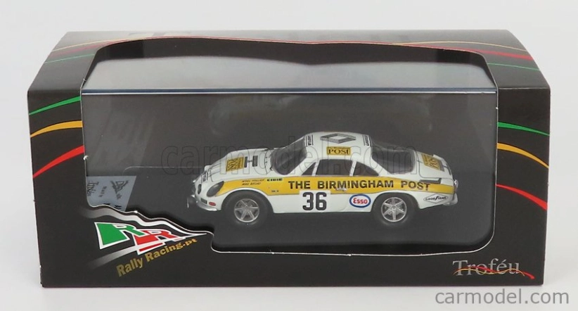 Trofeu Renault Alpine A110 N 36 Rally Rac Lombard 1971 N.hollier - M.broad 1:43 Bielo žltá