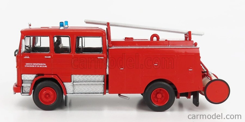 Edicola Mercedes benz Lp911 1113 Tanker Truck Service Departemental D'incendie Et De Secours Sapeurs Pompiers 1975 1:43 Red