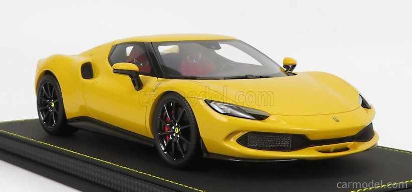 Bbr-models Ferrari 296 Gtb Hybrid 830hp V6 2021 - Con Vetrina - S vitrínou 1:18 Giallo Modena - žltá