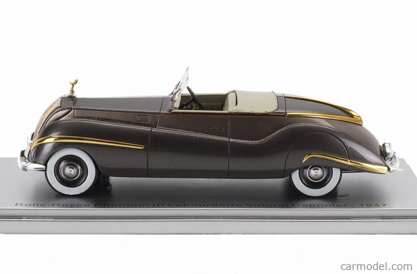 Kess-model Rolls royce Phantom Iii Labourdette Vutotal Cabriolet Open 1947 1:43 Grey Gold Met