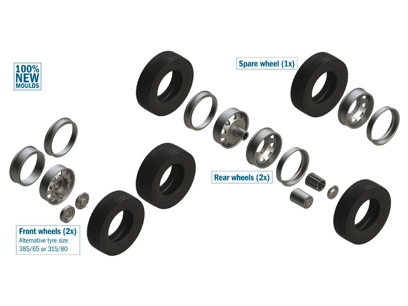 Italeri doplnky – EUROPEAN TYRES and RIMS (1:24)