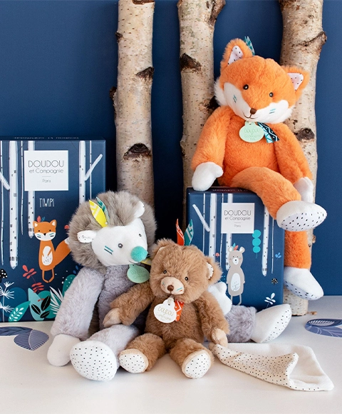 Doudou Tiwipi darčeková súprava - plyšová líška 30 cm