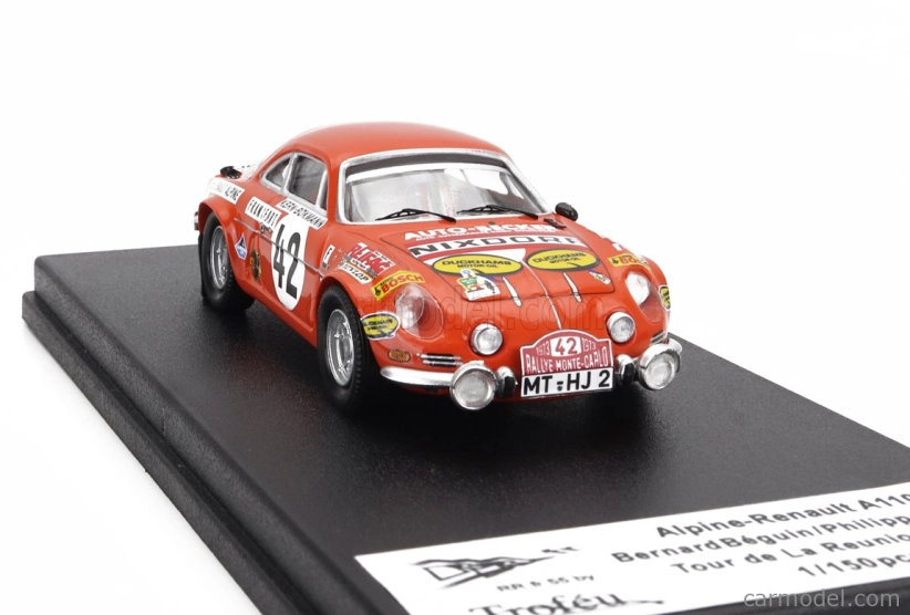 Trofeu Renault A110 Alpine (nočná verzia) N 42 Rally Tour De La Reunion 1979 Bernard Beguin - Philippe Ozoux 1:43 Orange