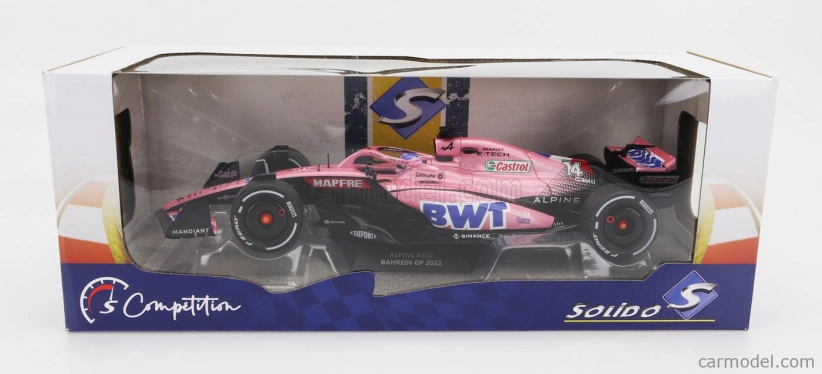 Solido Renault F1 A522 Team Alpine Bwt N 14 Bahrain Gp 2022 Fernando Alonso 1:18 Ružová