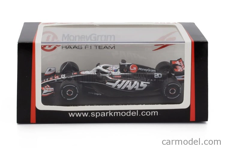 Spark-model Haas F1 Fw24 Team Moneygram Haas N 20 Season 2024 Kevin Magnussen 1:64 Černá Bílá