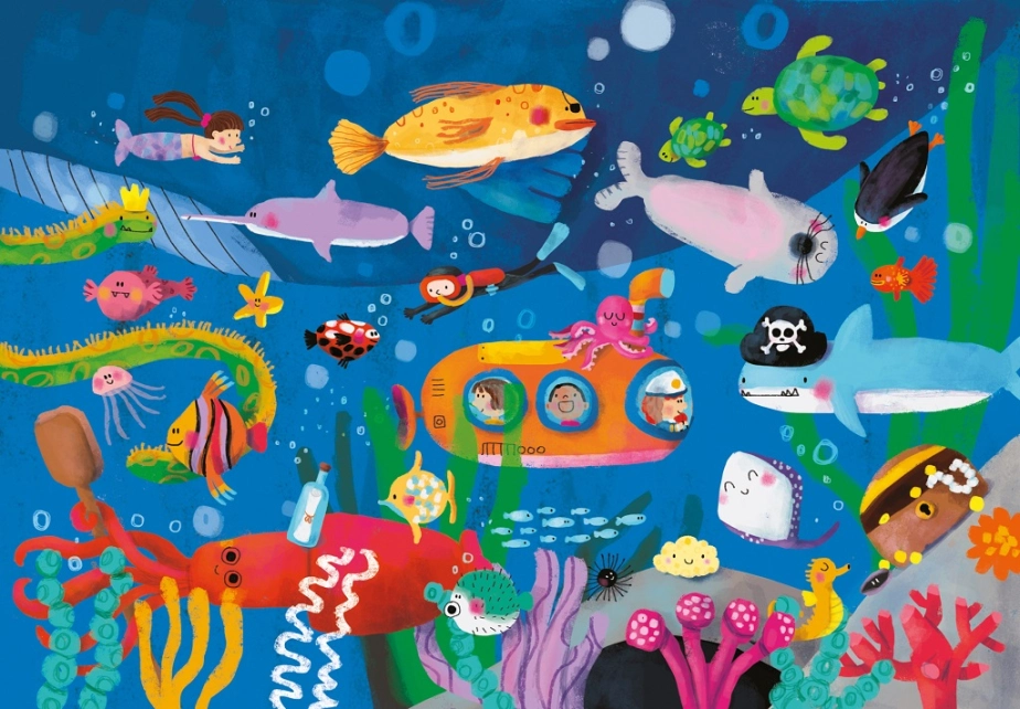 Vilac Drevená knižka s puzzle Dobrodružstvá