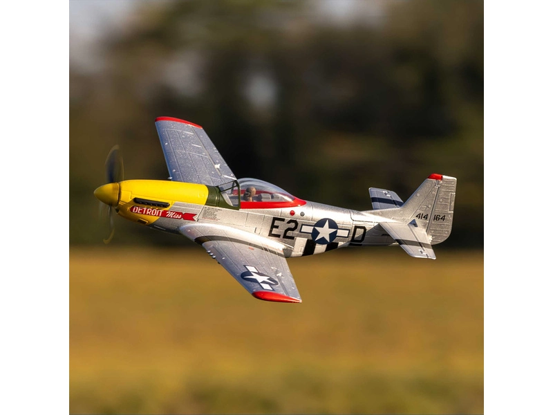 RC letadlo E-flite P-51D Mustang 0.49m Detroit Miss SAFE Select BNF Basic