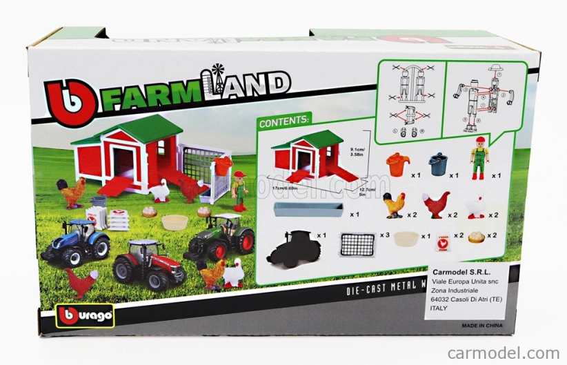 Bburago New holland Set Farm Chicken Coop Play T7.315 Tractor 2009 1:50 Blue