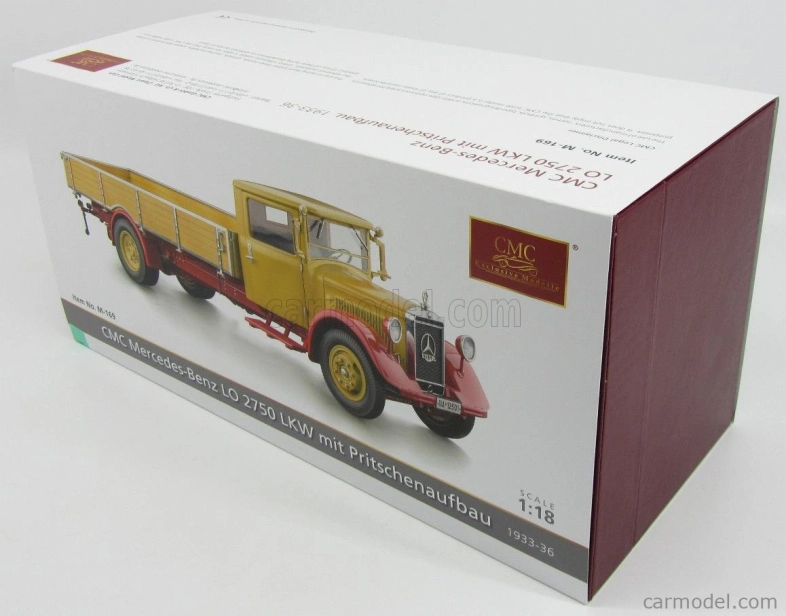 Cmc Mercedes Benz Lo2750 Lkw Platform Truck Cassonato 1933 1:18 žltá červená