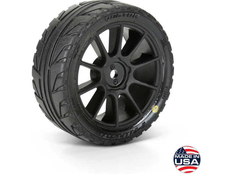 Kolesá Pro-Line 1:14 s pneumatikami Vector, čierny disk Mach 10 H12mm (4): Typhon Grom